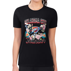 Oklahoma City Thunder G-III 4Her by Carl Banks Women's Super-Slim Fit Lightweight Flowers Team Logo Graphic T-Shirt