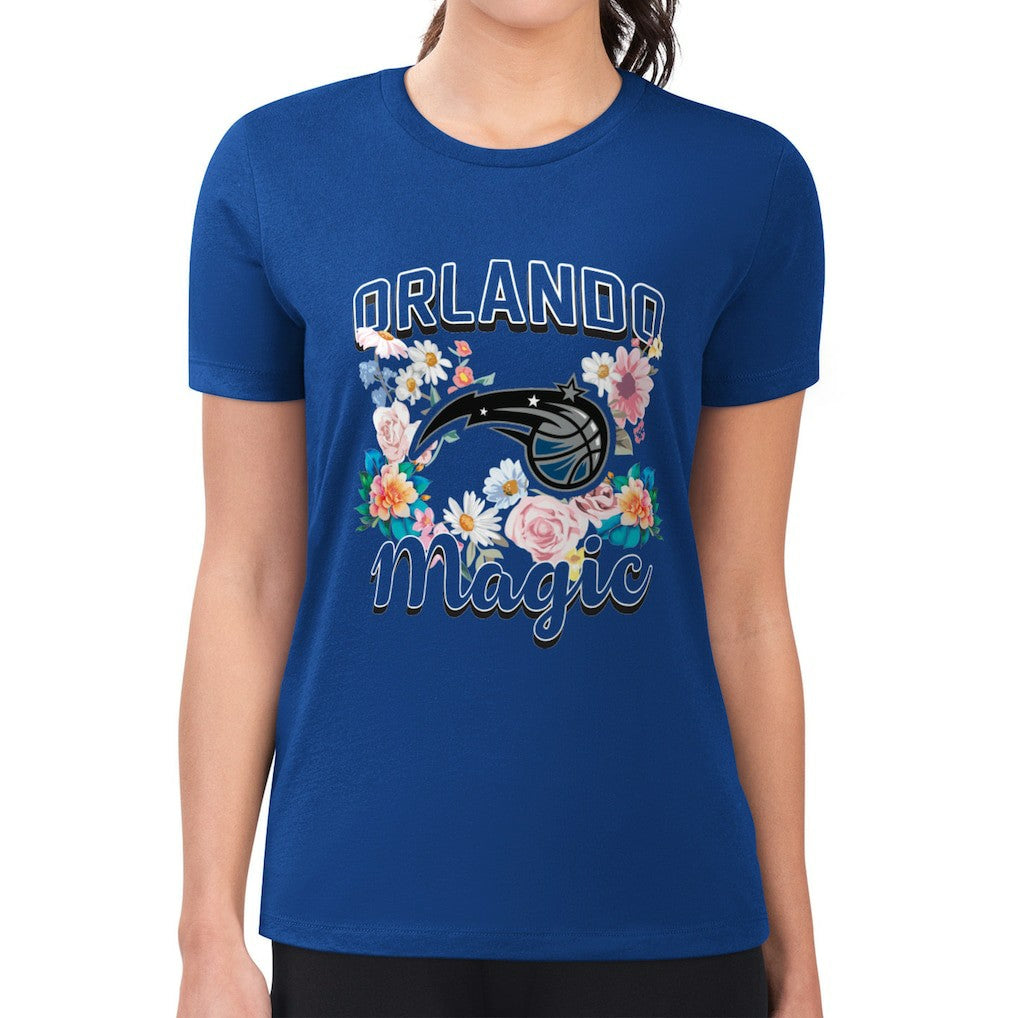 Orlando Magic G-III 4Her by Carl Banks Women's Super-Slim Fit Lightweight Flowers Team Logo Graphic T-Shirt