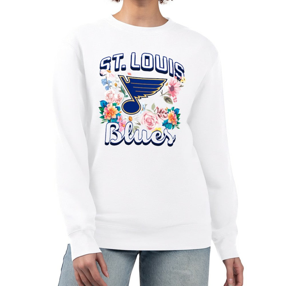 NHL St. Louis Blues G-III 4Her by Carl Banks Women's Flower Logo Pullover Sweatshirt