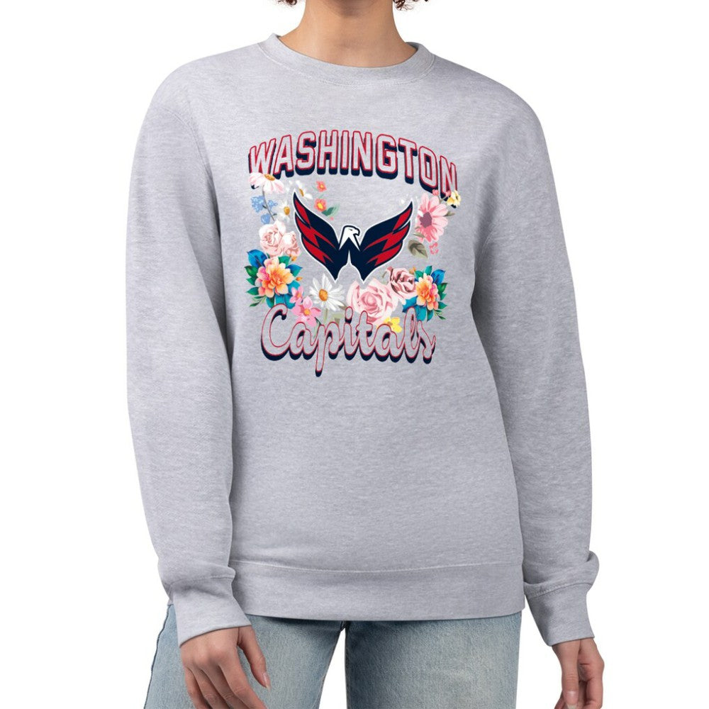 NHL Washington Capitals G-III 4Her by Carl Banks Women's Flower Logo Pullover Sweatshirt