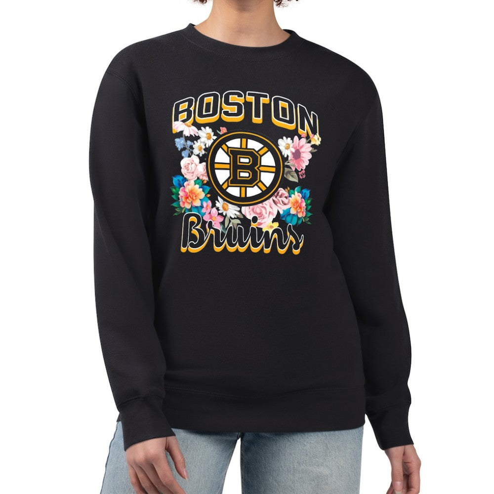 NHL Boston Bruins G-III 4Her by Carl Banks Women's Flower Logo Pullover Sweatshirt