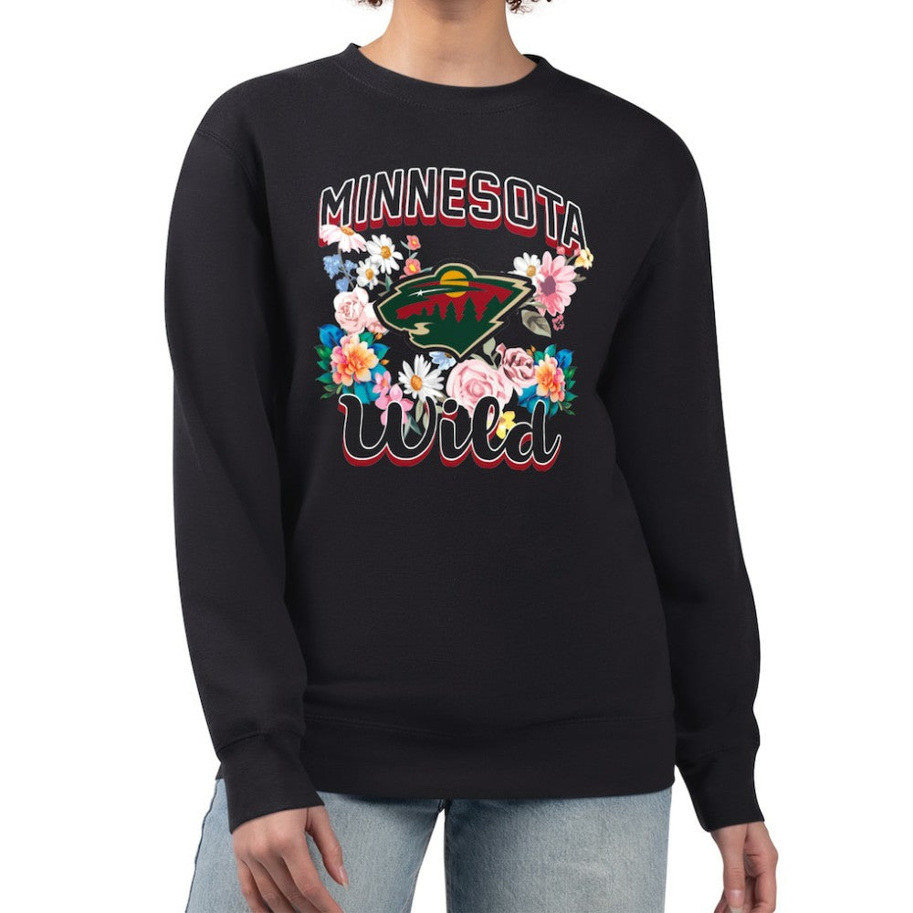 NHL Minnesota Wild G-III 4Her by Carl Banks Women's Flower Logo Pullover Sweatshirt