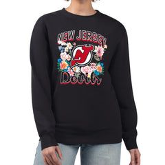 NHL New Jersey Devils G-III 4Her by Carl Banks Women's Flower Logo Pullover Sweatshirt