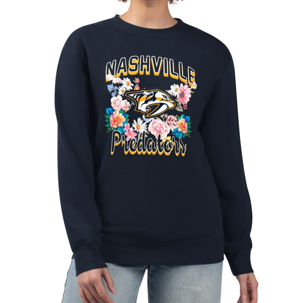 NHL Nashville Predators G-III 4Her by Carl Banks Women's Flower Logo Pullover Sweatshirt