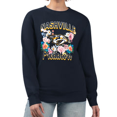 NHL Nashville Predators G-III 4Her by Carl Banks Women's Flower Logo Pullover Sweatshirt