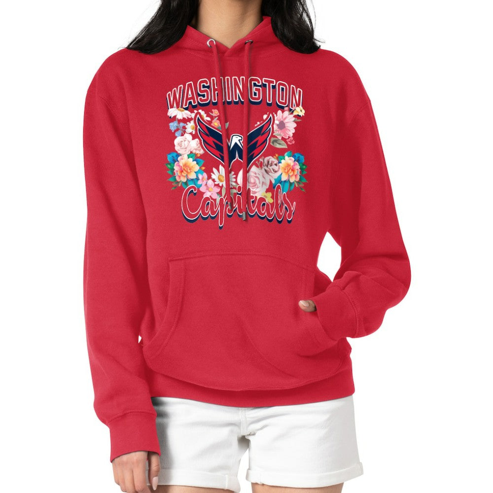 NHL Washington Capitals G-III 4Her by Carl Banks Women's Flower Logo Pullover Hoodie