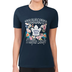 NHL Toronto Maple Leafs G-III 4Her by Carl Banks Women's Super-Slim Fit Lightweight Flower Logo T-Shirt