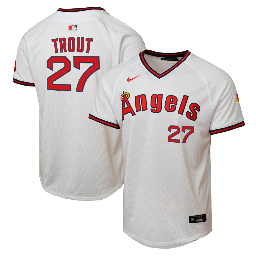 White Mike Trout Los Angeles Angels Nike Youth Alternate 2 Limited Player Jersey