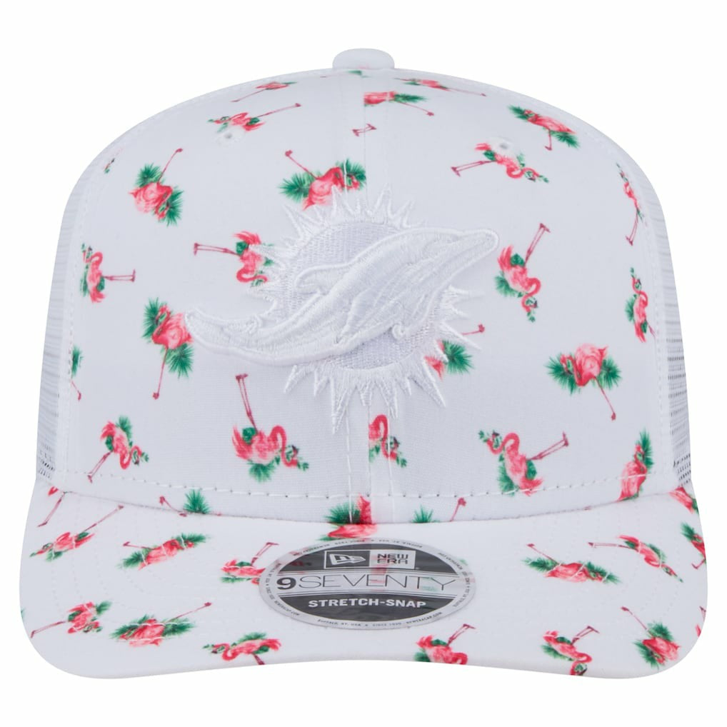 Adventure Flamingo Pattern 9SEVENTY Stretch-Snap Hat - Miami Dolphins Hats