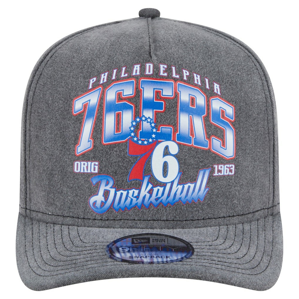 New Era Philadelphia 76ers Throwback Washed Pre-Curved 9FIFTY Snapback Hat
