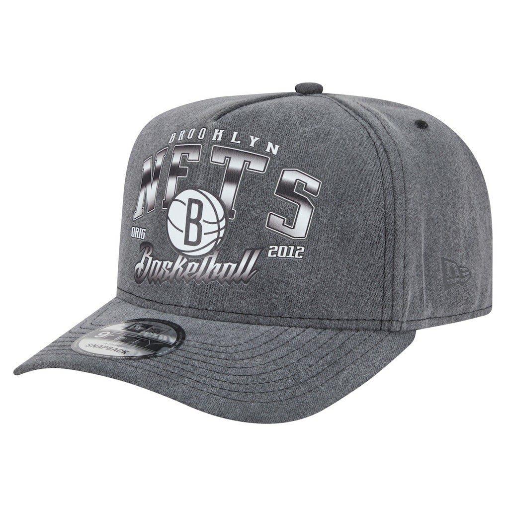 New Era Brooklyn Nets Throwback Washed Pre-Curved 9FIFTY Snapback Hat