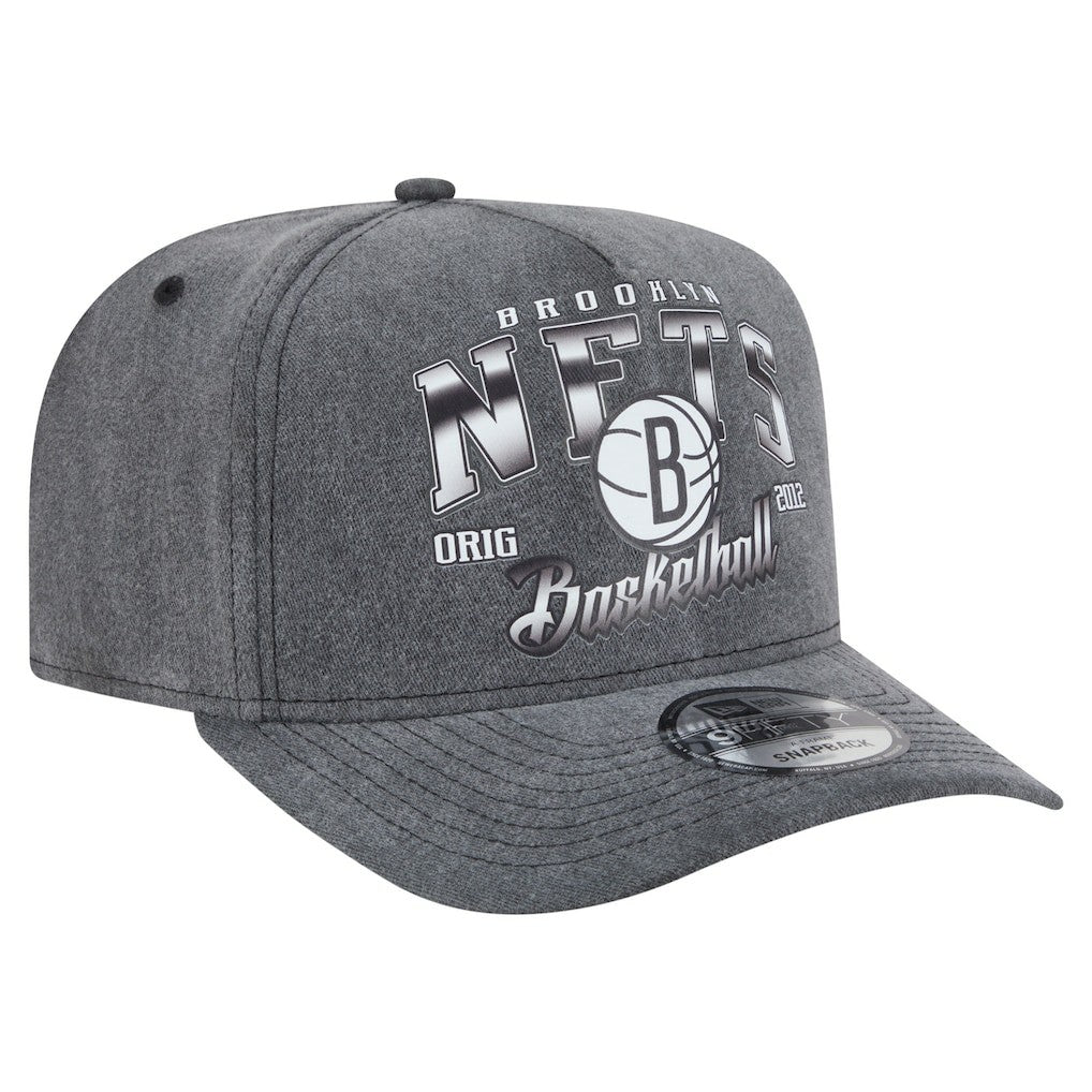 New Era Brooklyn Nets Throwback Washed Pre-Curved 9FIFTY Snapback Hat