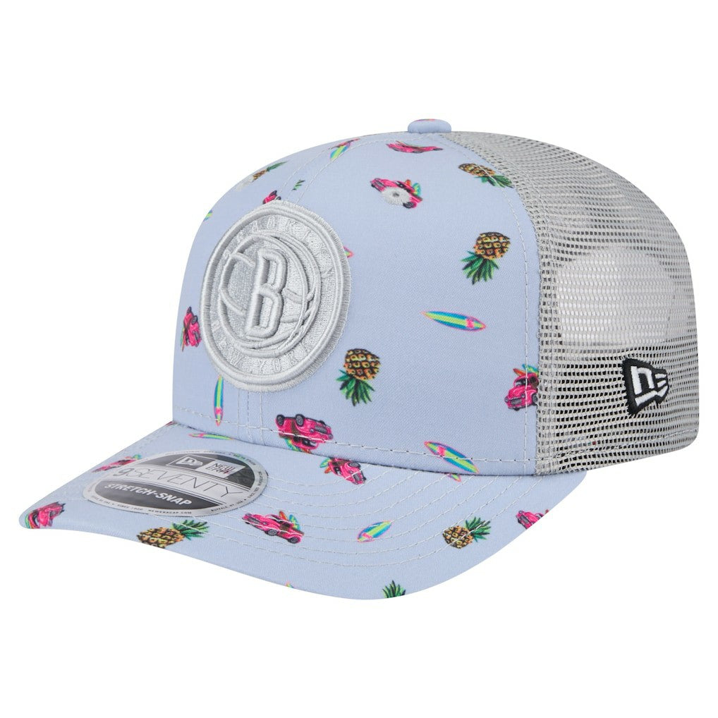 New Era Brooklyn Nets Adventure Aloha Pattern 9SEVENTY Stretch-Snap Hat