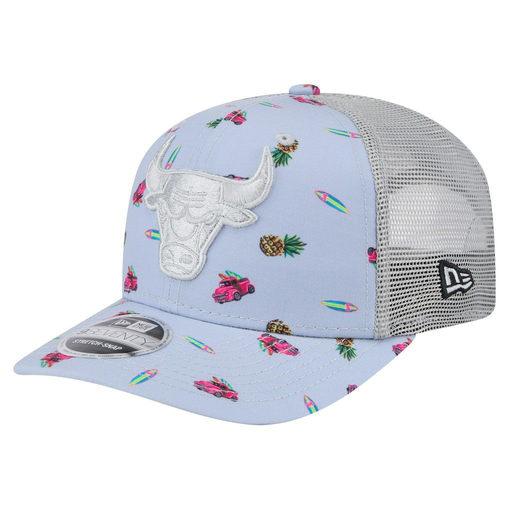 New Era Chicago Bulls Adventure Aloha Pattern 9SEVENTY Stretch-Snap Hat
