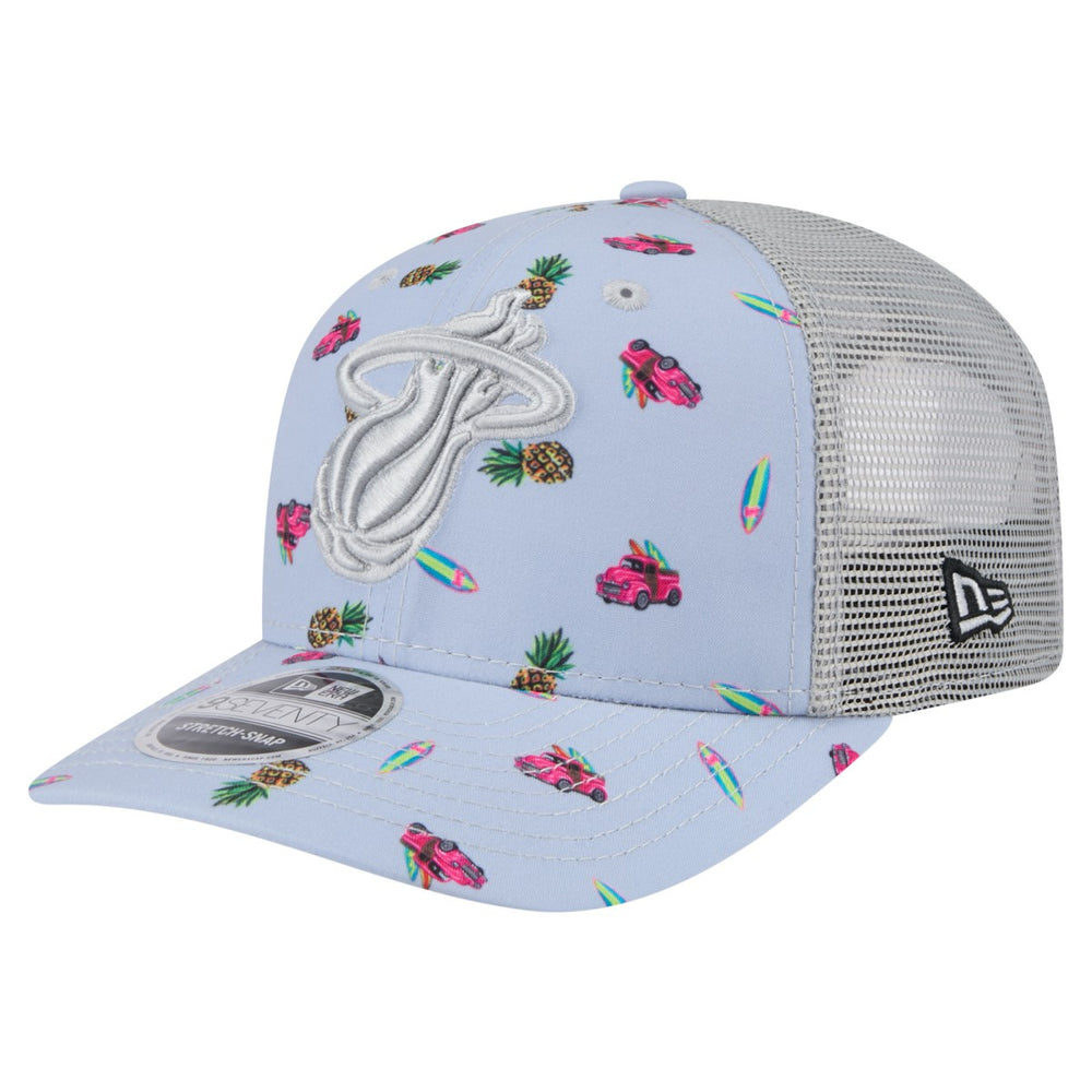 New Era Miami Heat Adventure Aloha Pattern 9SEVENTY Stretch-Snap Hat