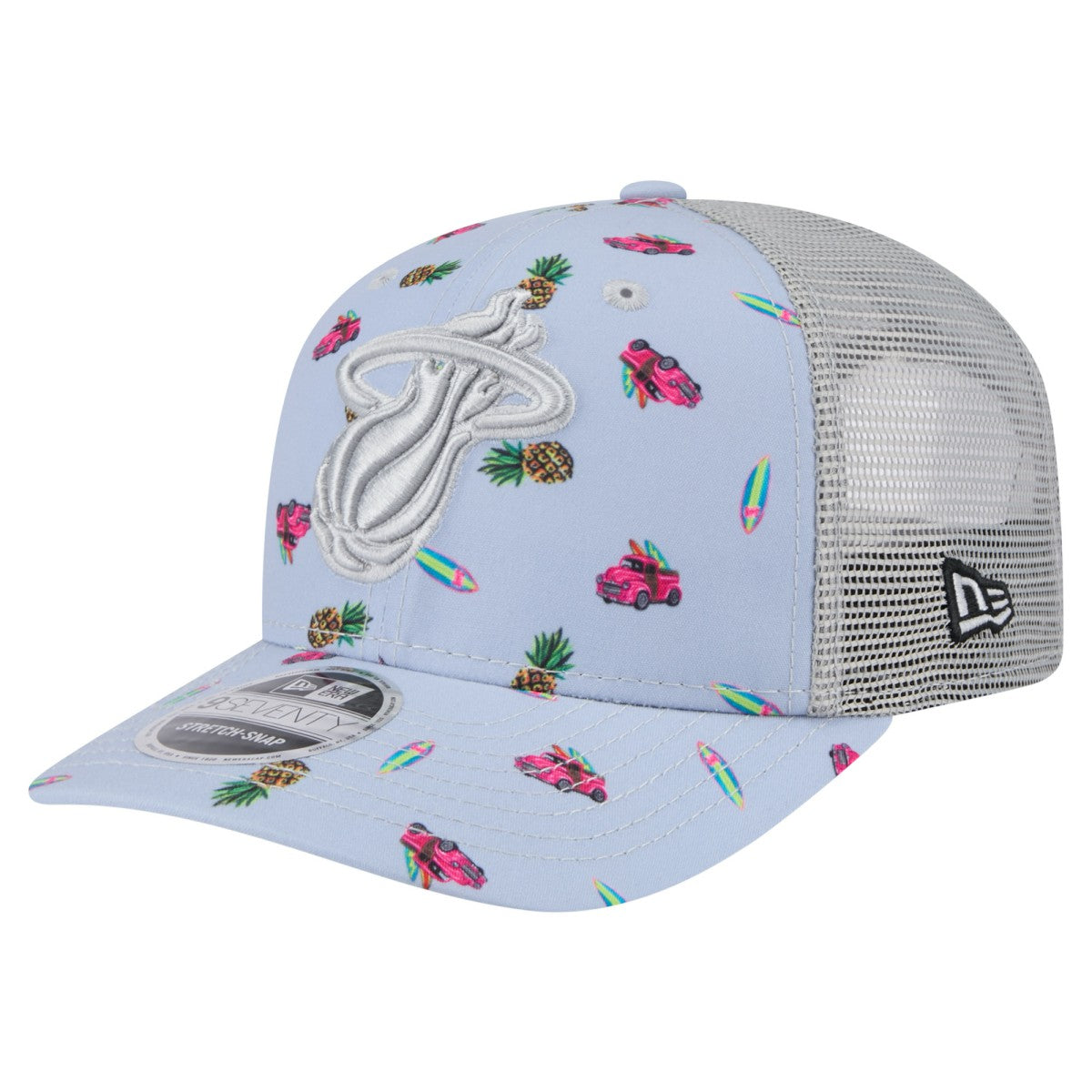 New Era Miami Heat Adventure Aloha Pattern 9SEVENTY Stretch-Snap Hat