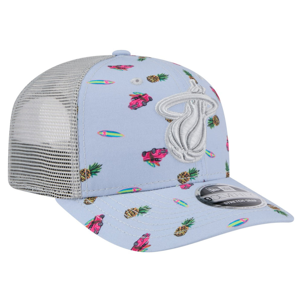 New Era Miami Heat Adventure Aloha Pattern 9SEVENTY Stretch-Snap Hat