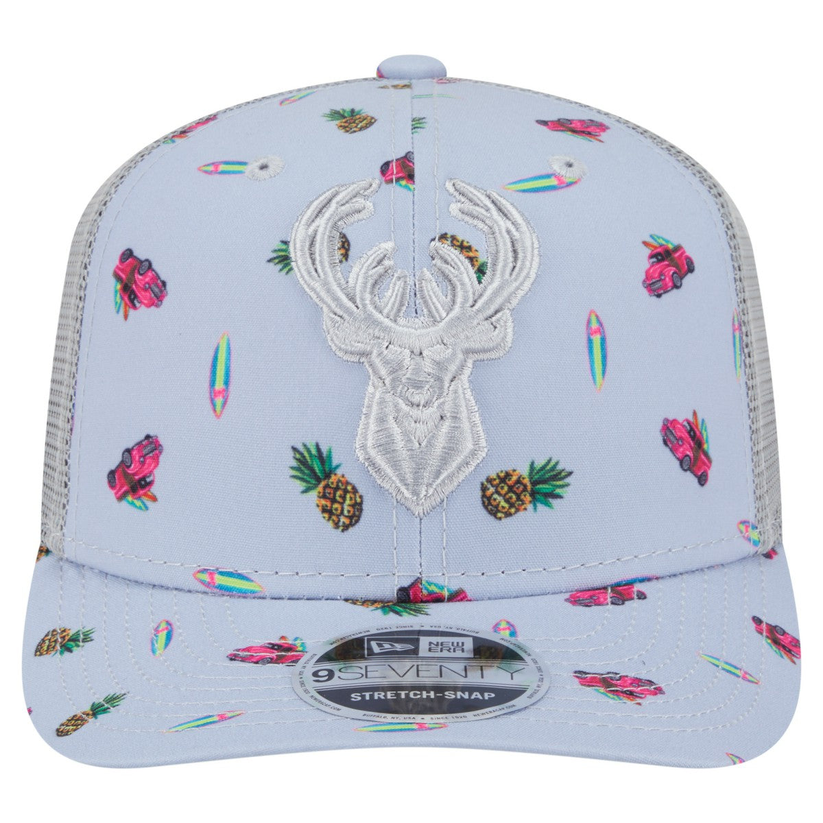 New Era Milwaukee Bucks Adventure Aloha Pattern 9SEVENTY Stretch-Snap Hat