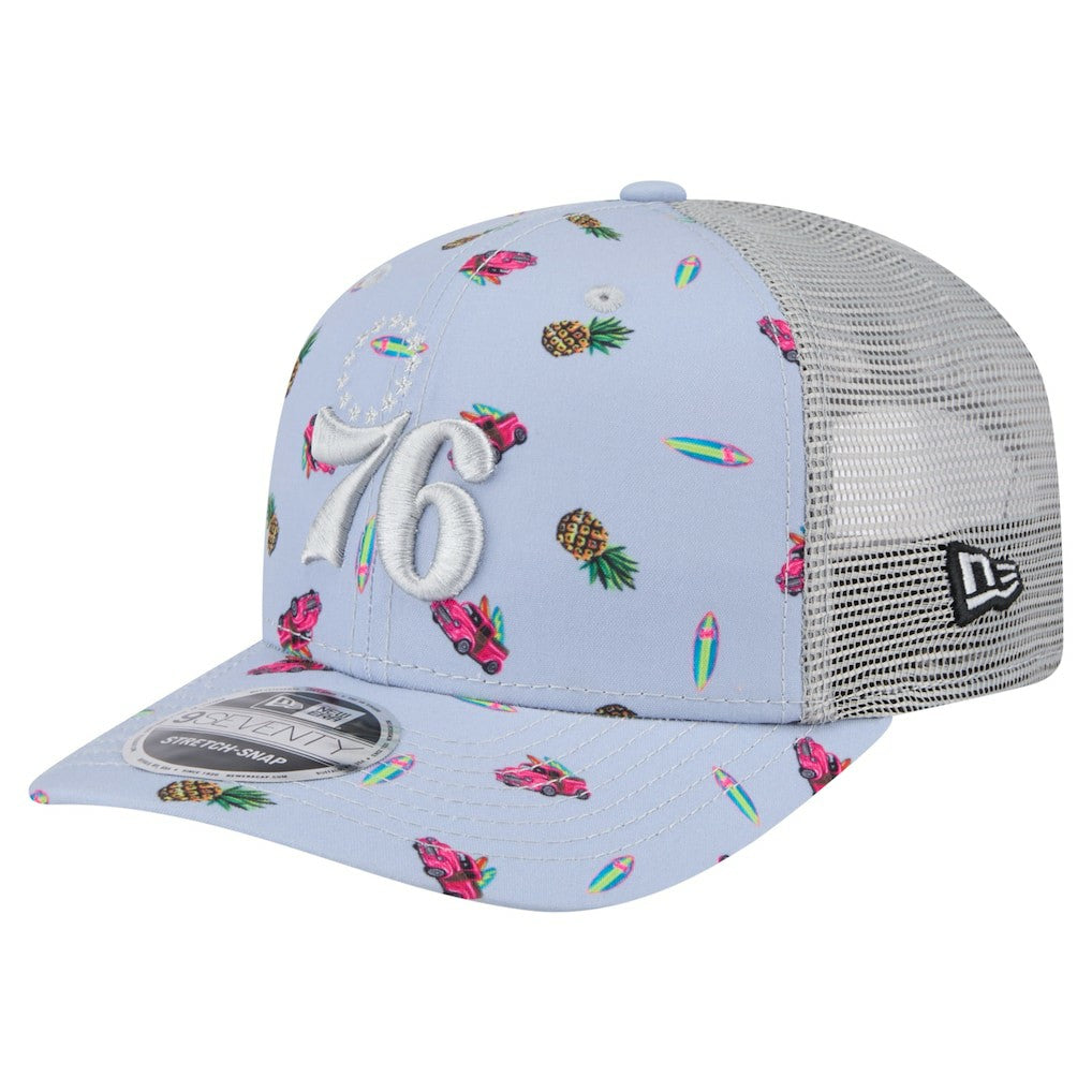New Era Philadelphia 76ers Adventure Aloha Pattern 9SEVENTY Stretch-Snap Hat