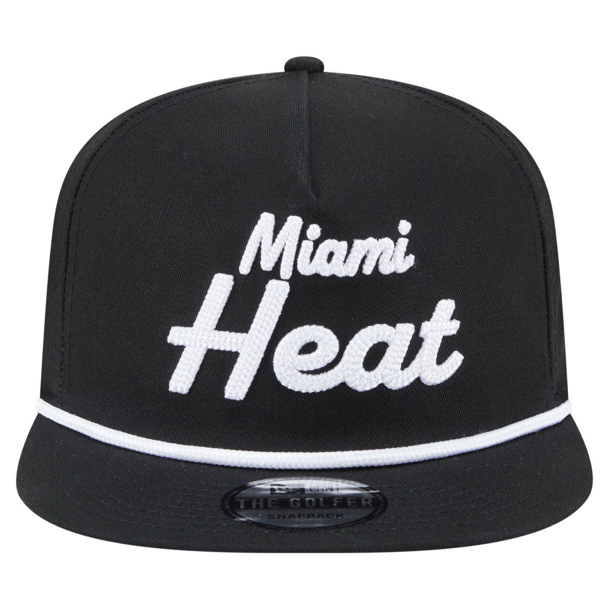 New Era Miami Heat Team Text Golfer Snapback Hat