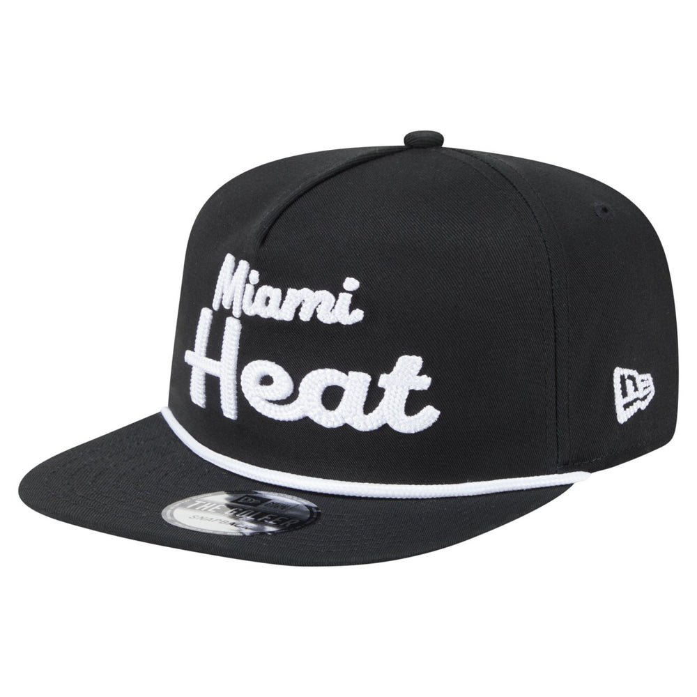 New Era Miami Heat Team Text Golfer Snapback Hat