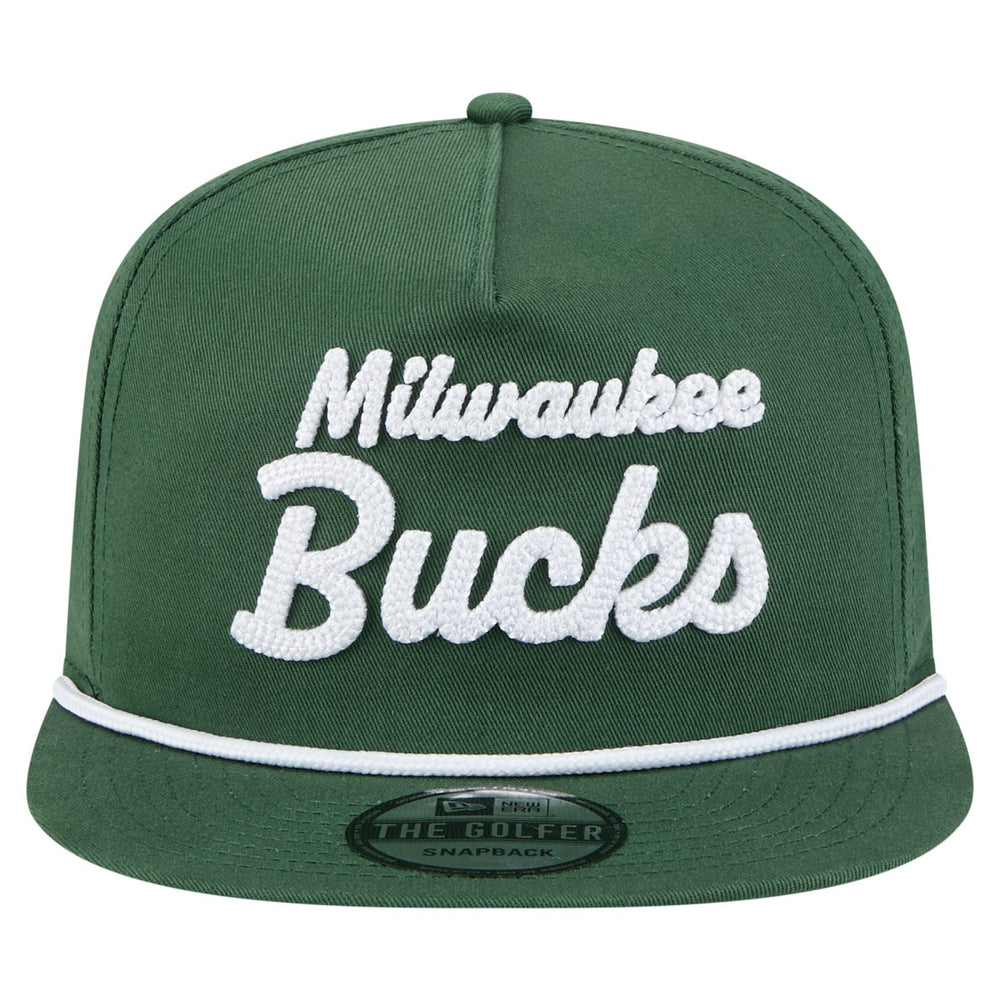 New Era Milwaukee Bucks Team Text Golfer Snapback Hat
