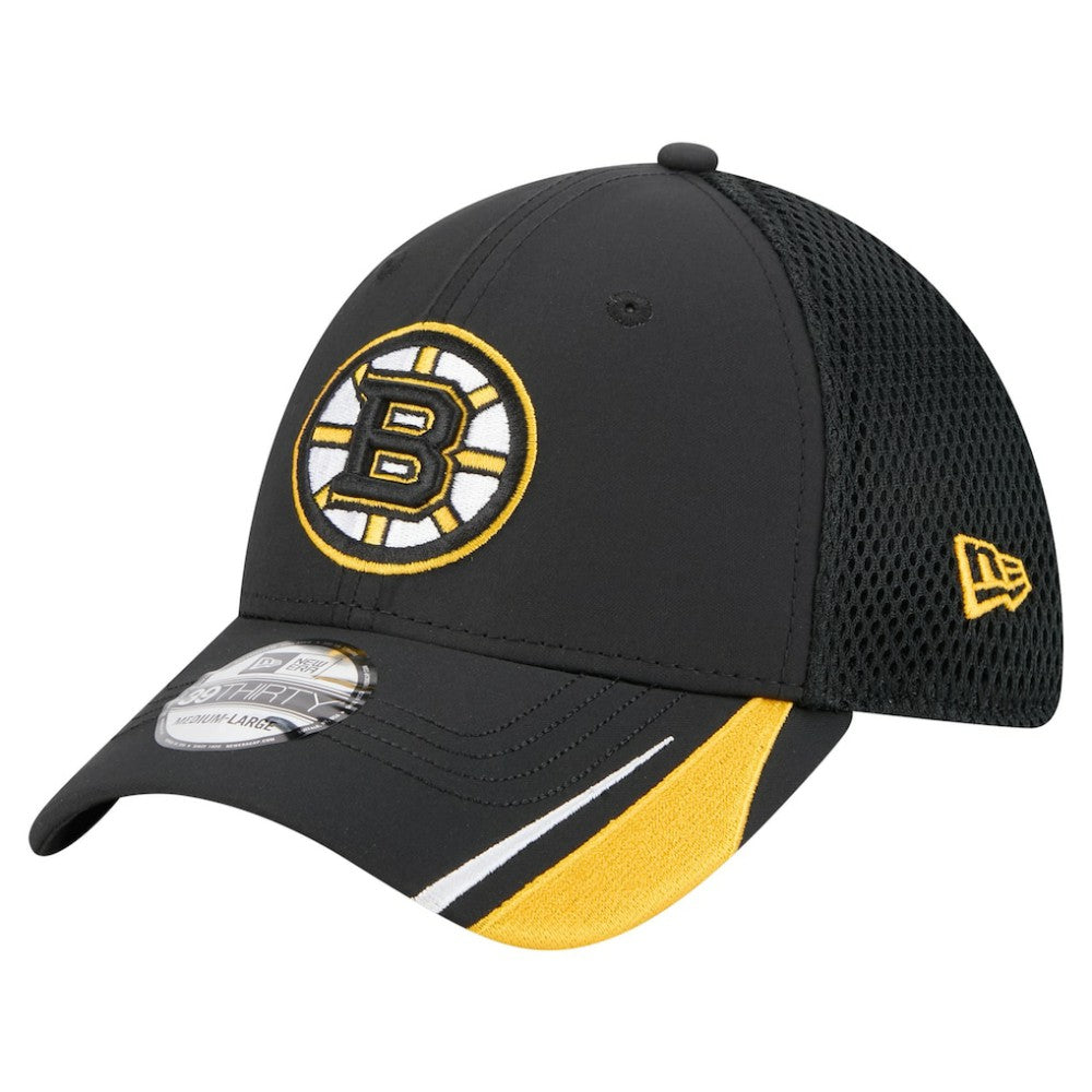 NHL Boston Bruins New Era Linear Featherweight 39THIRTY Flex Hat
