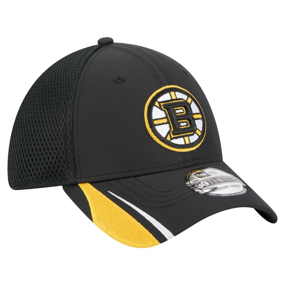 NHL Boston Bruins New Era Linear Featherweight 39THIRTY Flex Hat