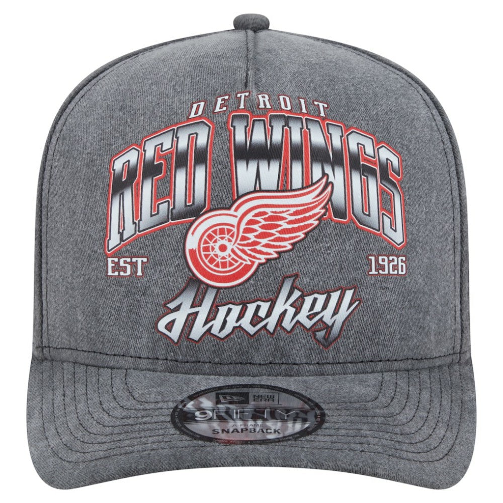 NHL Detroit Red Wings New Era Throwback Washed A-Frame Pre-Curved 9FIFTY Snapback Hat