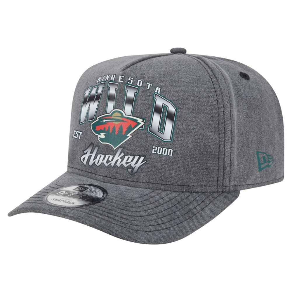 NHL Minnesota Wild New Era Throwback Washed A-Frame Pre-Curved 9FIFTY Snapback Hat