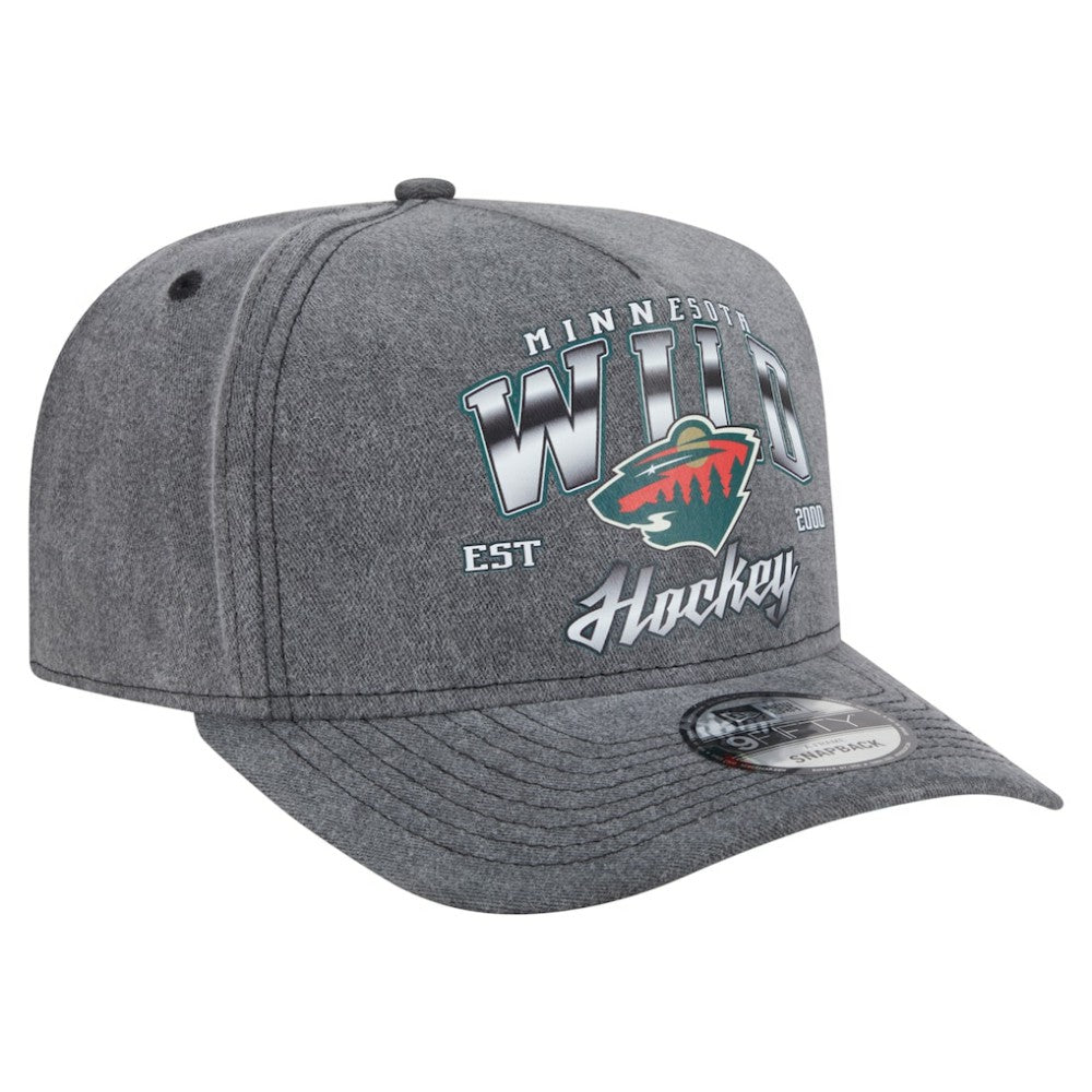 NHL Minnesota Wild New Era Throwback Washed A-Frame Pre-Curved 9FIFTY Snapback Hat