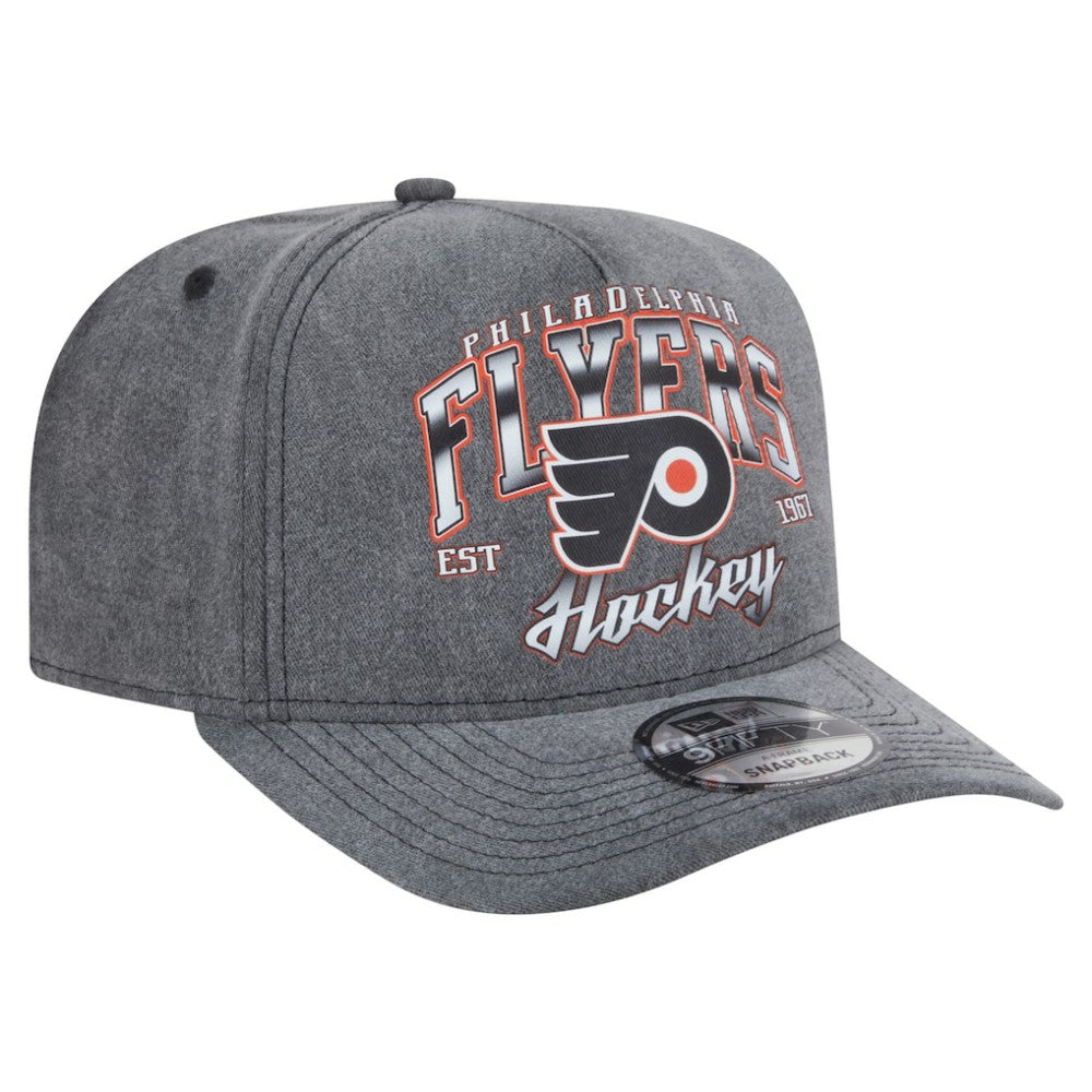 NHL Philadelphia Flyers New Era Throwback Washed A-Frame Pre-Curved 9FIFTY Snapback Hat