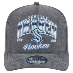 NHL Seattle Kraken New Era Throwback Washed A-Frame Pre-Curved 9FIFTY Snapback Hat