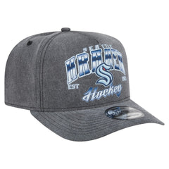 NHL Seattle Kraken New Era Throwback Washed A-Frame Pre-Curved 9FIFTY Snapback Hat