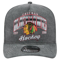 NHL Chicago Blackhawks New Era Throwback Washed A-Frame Pre-Curved 9FIFTY Snapback Hat