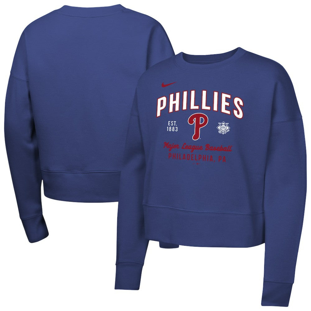 Royal Philadelphia Phillies Nike Girls Youth Fleece Sweatshirt