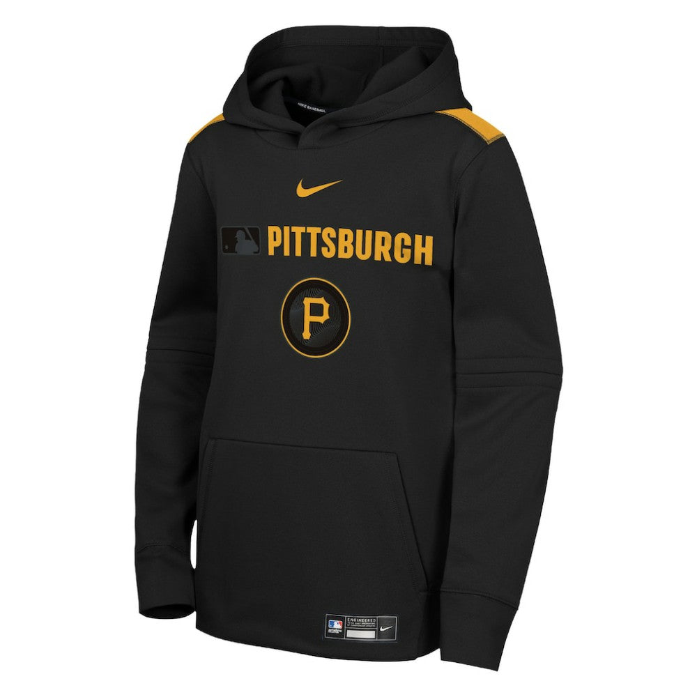 Black Pittsburgh Pirates Nike Youth City Connect Authentic Collection Performance Pullover Hoodie