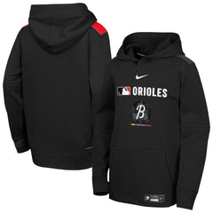 Black Baltimore Orioles Nike Youth City Connect Authentic Collection Performance Pullover Hoodie