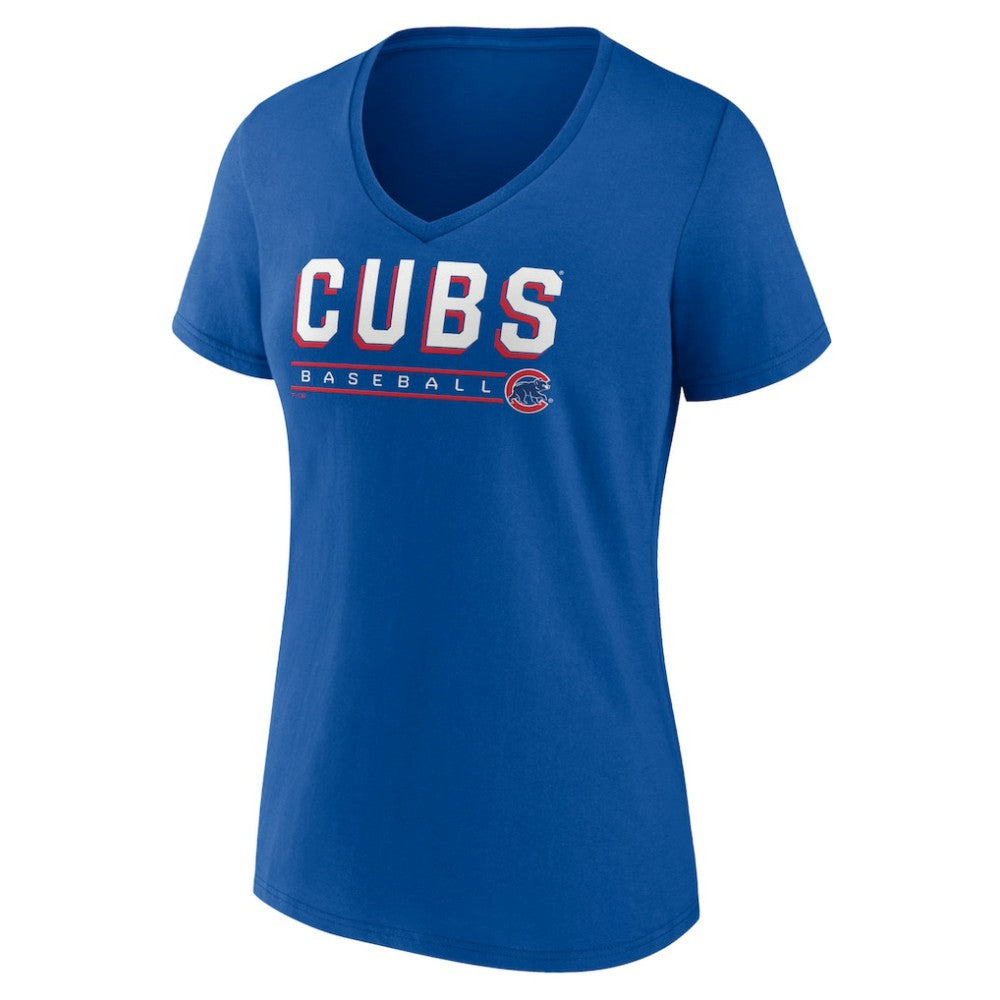 Royal Chicago Cubs Women's Primary Play V-Neck T-Shirt