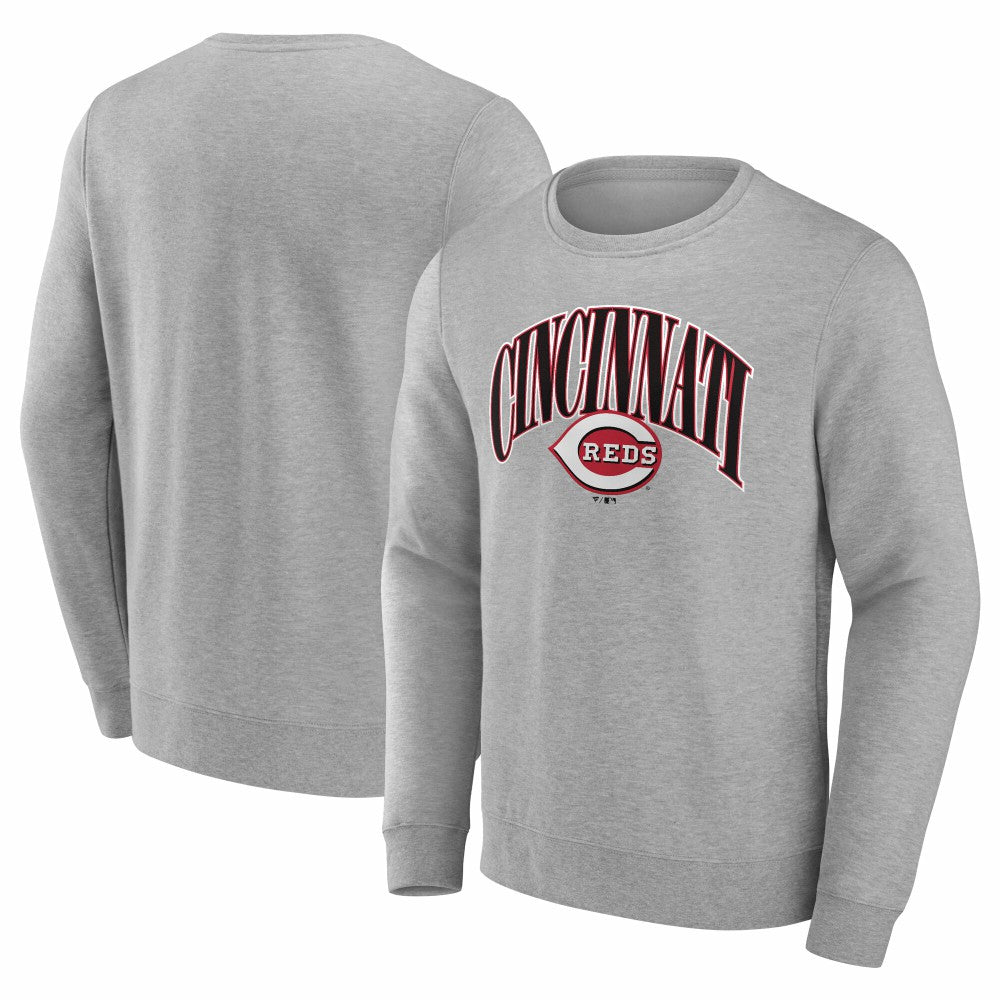 Gray Cincinnati Reds Arch Pullover Sweatshirt