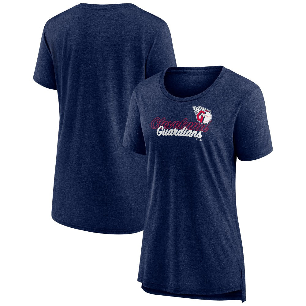 Navy Cleveland Guardians Women's Practice Time Tri-Blend T-Shirt