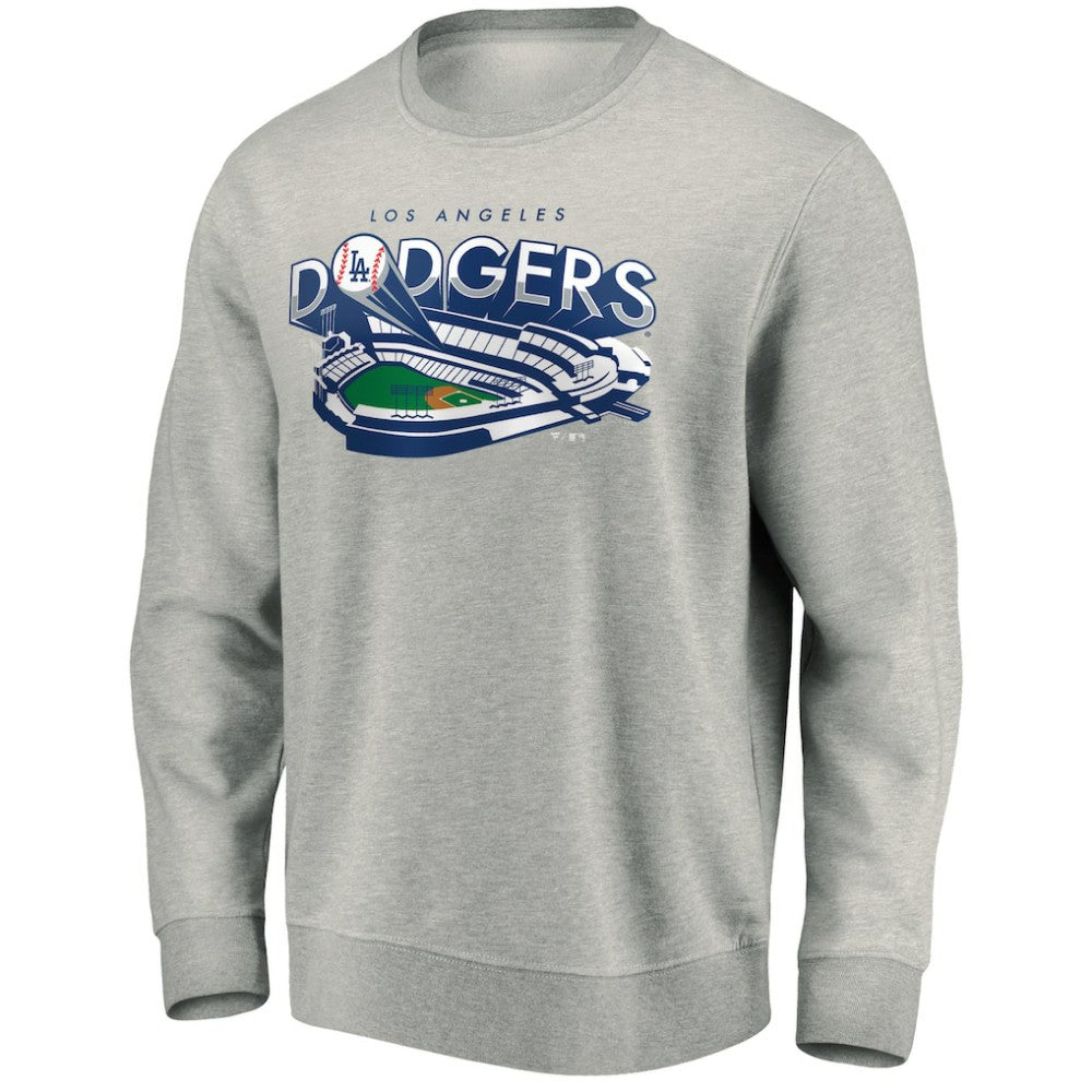Gray Los Angeles Dodgers Heater Pullover Sweatshirt