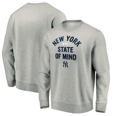 Gray New York Yankees Heater Pullover Sweatshirt