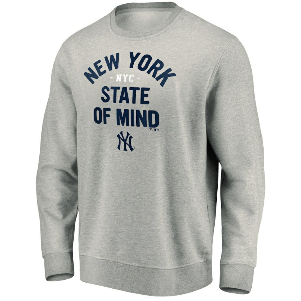 Gray New York Yankees Heater Pullover Sweatshirt