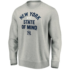 Gray New York Yankees Heater Pullover Sweatshirt