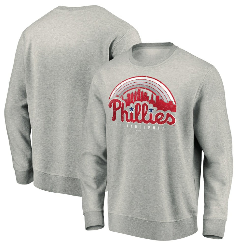 Gray Philadelphia Phillies Heater Pullover Sweatshirt