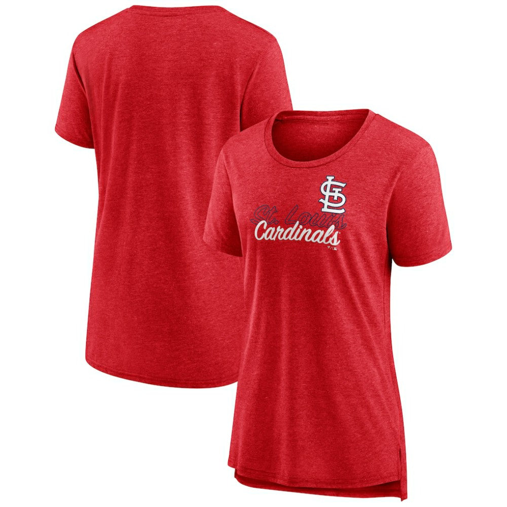 Red St. Louis Cardinals Women's Practice Time Tri-Blend T-Shirt