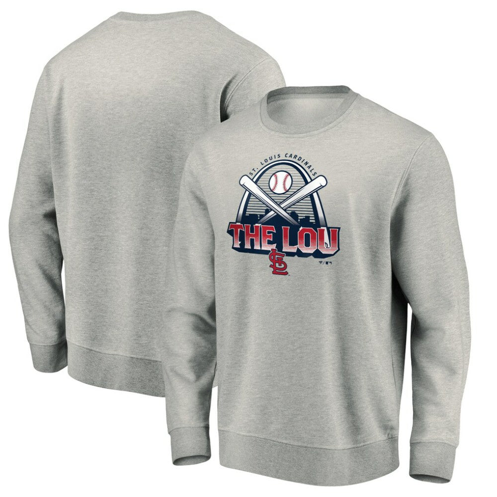 Gray St. Louis Cardinals Heater Pullover Sweatshirt