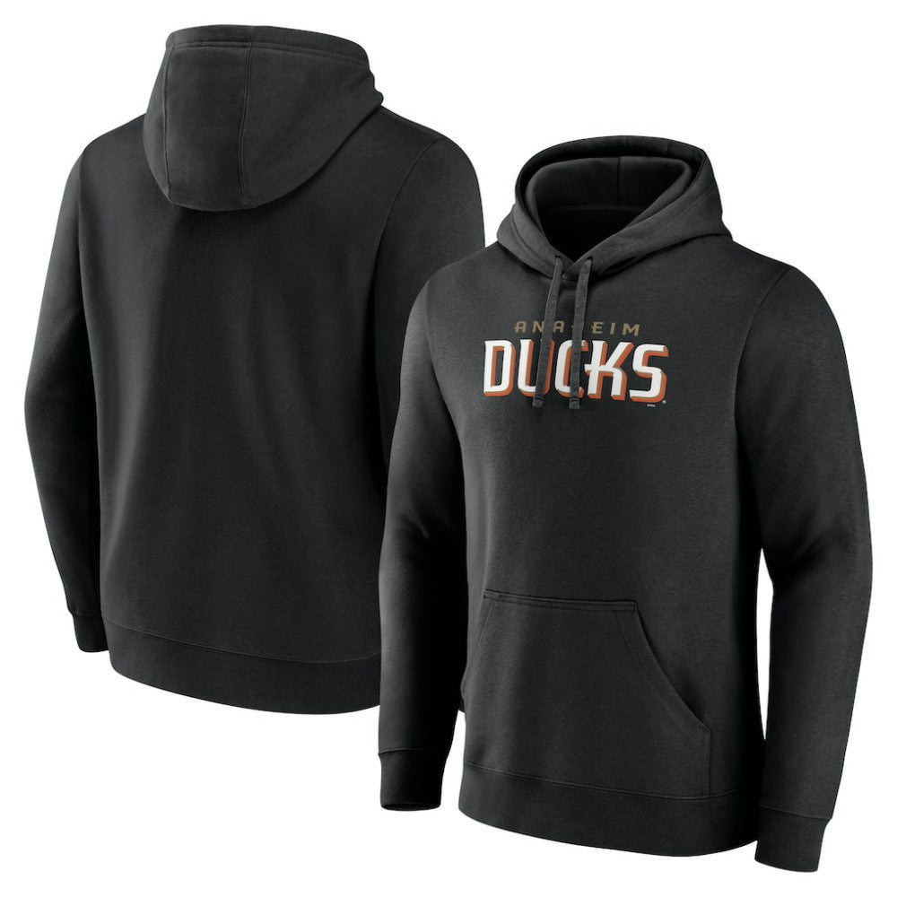 NHL Anaheim Ducks Fanatics Wordmark Logo Fleece Pullover Hoodie