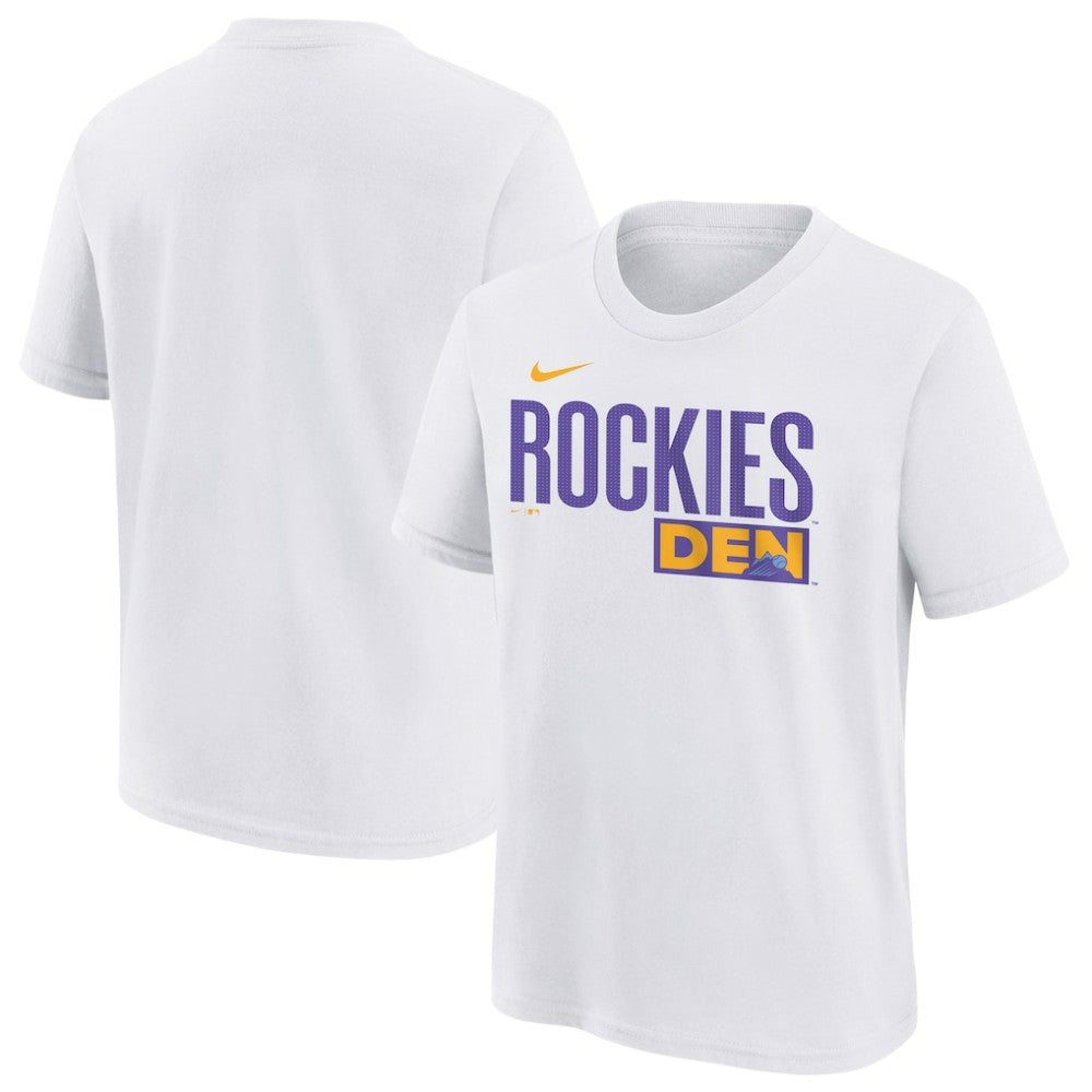 White Colorado Rockies Nike Youth 2025 City Connect Wordmark T-Shirt
